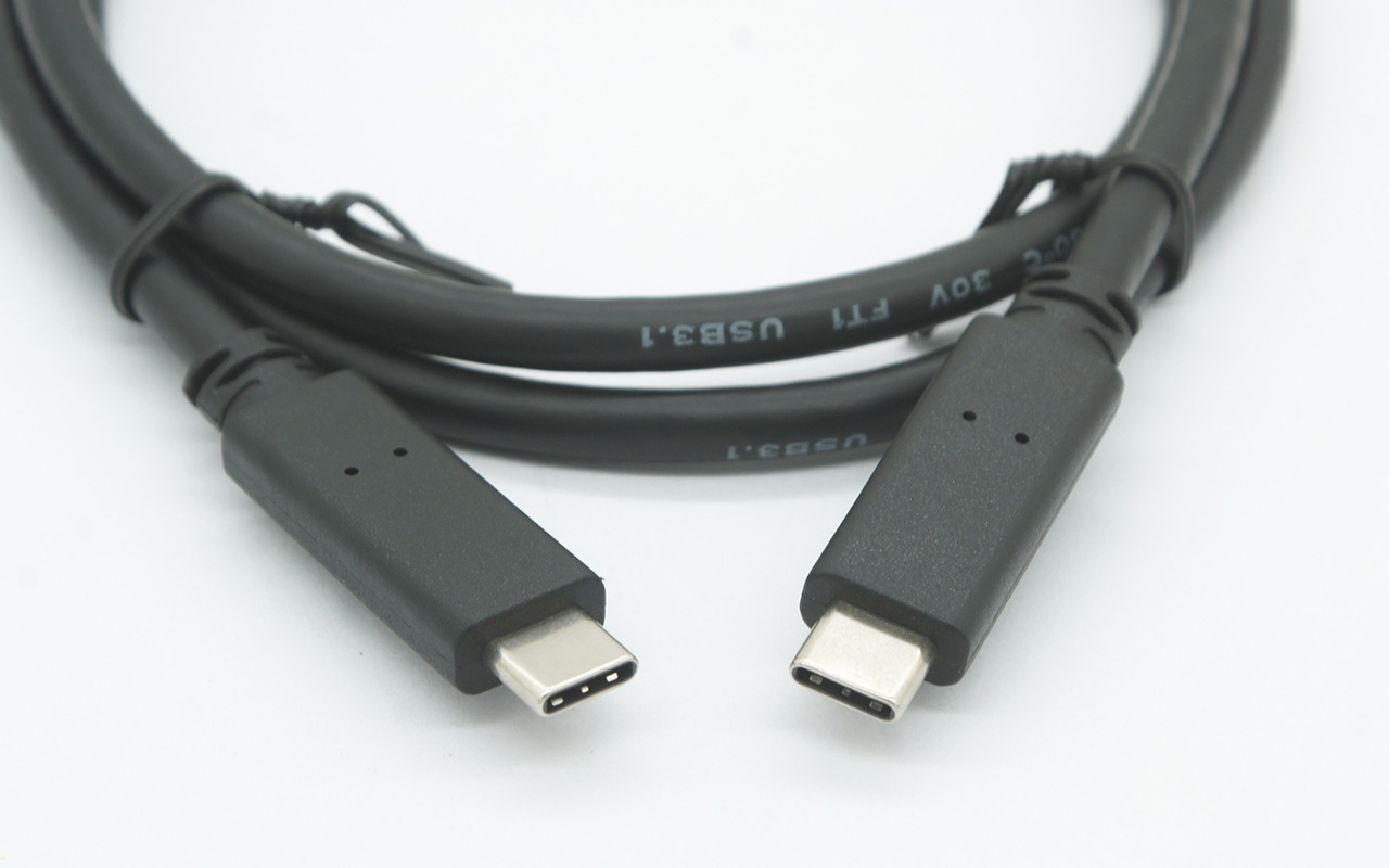 雷电3 HOTRON FL7031 USB C TO USB C Cable 被动式20G全功能数据线 USB3.2 GEN2 PD3.0快充线E-marker芯片100瓦5A 4K 8K 60HZ显示器线