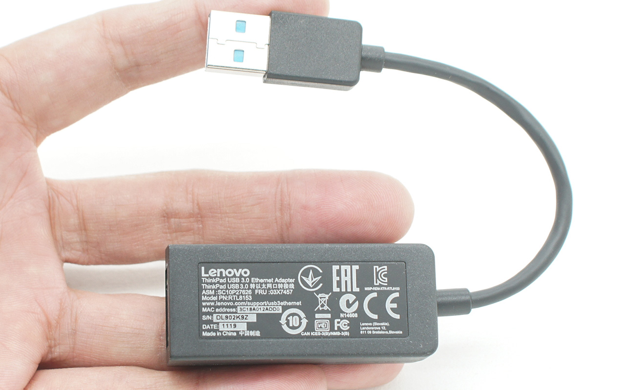 联想千兆有线网卡USB3.0转RJ45网线接口外置以太网转换器 RTL8153 03X7457 Gigabit Ethernet Adpter