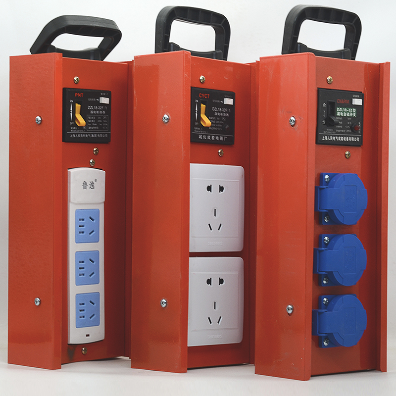 Industrial Mobile Power Distribution Box, Portable with Leakage Protection Socket, Temporary Small Power Box for Construction Sites, Temporary Power Socket