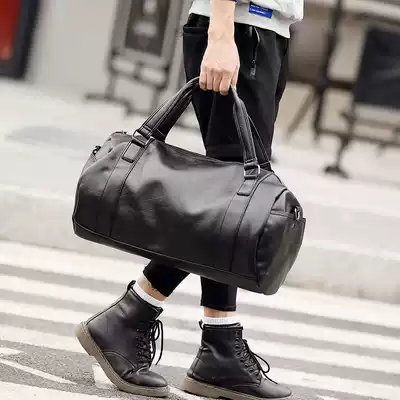 Large-capacity fashion men's leather travel bag leisure sports fitness bag new autumn and winter men's large backpack