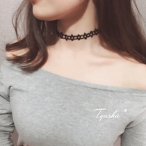 TYUSHA Powerful Ares * Retro Natural Black Spinel 14K Gold Lace Necklace Necklace chocker