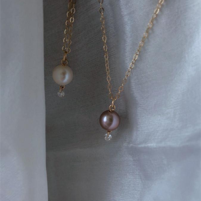 TYUSHA designed high quality light flash single pearl a pearl natural freshwater pearl necklace chain