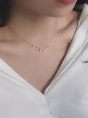 TYUSHA design necklace female choker American 14K gold gold ins style simple zircon flash Diamond seven drill single drill