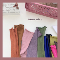 Nuts mommy Morandi color pile socks women Spring and Autumn Korea Japanese color socks children in socks tide