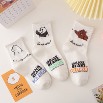 Nuts mommy cute cartoon panda socks female ins tide Japanese spring and autumn summer cotton socks Korean socks