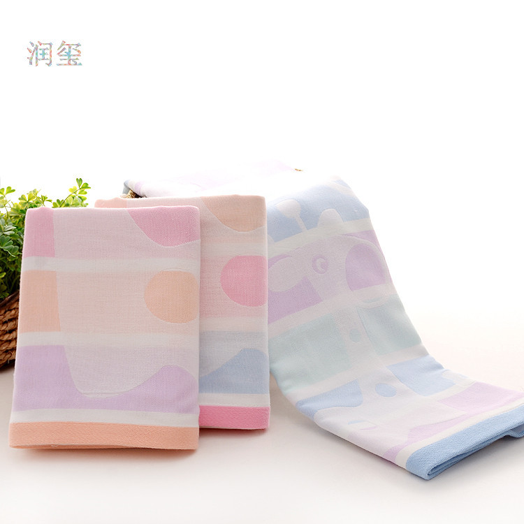 Runxi Pure Cotton Bath Towel, Baby and Adult Double-Layer Gauze Bath Towel, Cute Bath Towel, Soft and Absorbent, New Spring and Summer Product