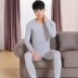 Qiuyi Qiuku Men Modal Base Foundation Slim Kích thước lớn Đồ lót nhiệt Thanh niên Slim Cotton Sweater Set Phù hợp với nóng lên
