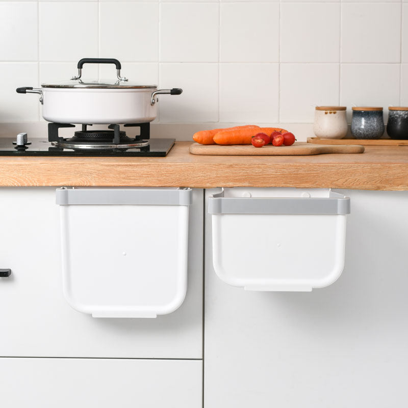 Household hanging type garbage can foldable hanging kitchen cabinet door wall sorting garbage basket garbage storage bucket