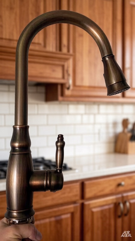 Retro Hot and Cold Water Antique Pull-Out Faucet Antique Bronze Color Classical European Kitchen Faucet Retro Hot and Cold Water Antique Pull-Out Faucet Antique Bronze Color Classical European Kitchen Faucet