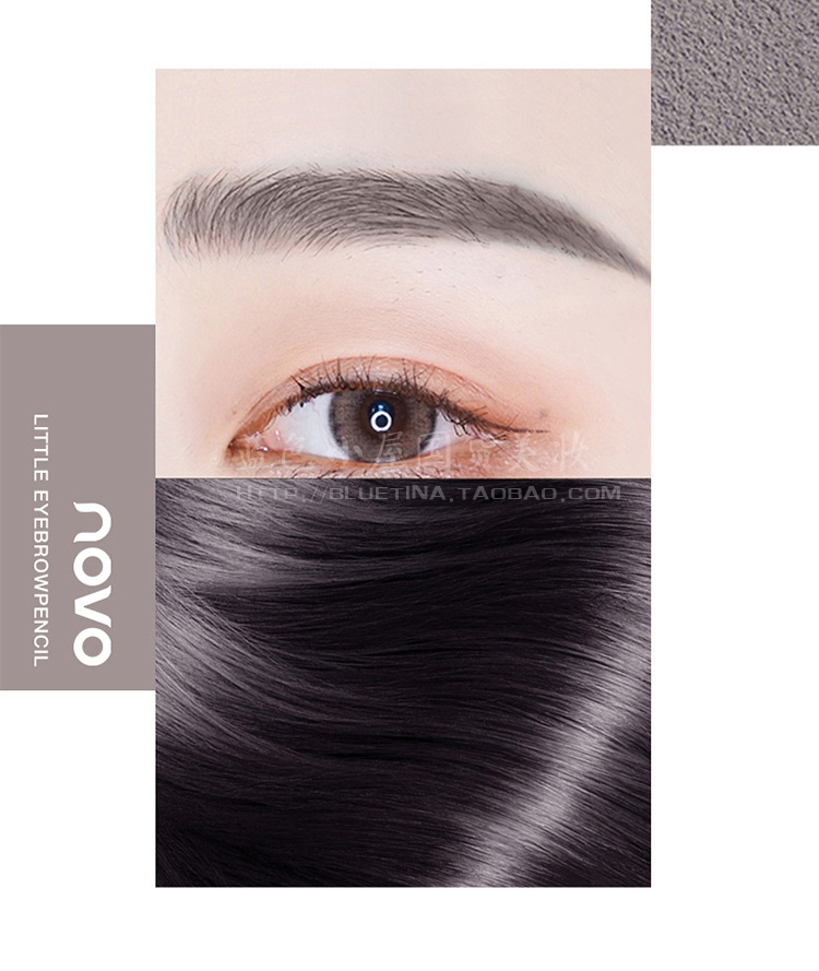 Chì kẻ mày NOVO dạng mảnh và mảnh 0,3g, không thấm nước, lâu trôi, không đánh dấu, không thấm mồ hôi, đầu rất mỏng dành cho phụ nữ mới bắt đầu kẻ mày