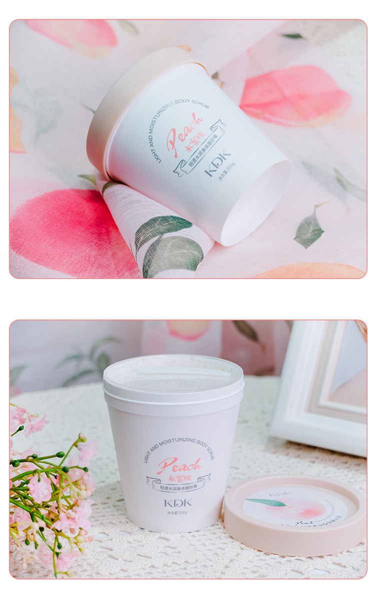 KDK Peach Ice Cream Body Scrub Lột da gà, tẩy tế bào chết, làm sạch sâu và làm trắng da toàn thân tẩy da chết body đào