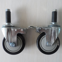 Lean tube caster with brake caster wire rod PVC caster expansion caster in-line wheel universal wheel wheel wheel