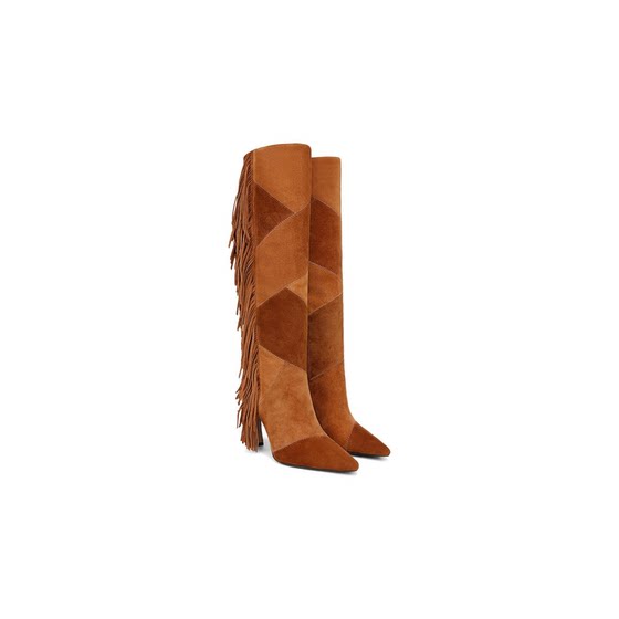 
Sam Edelman women's fashion boots retro spliced burr high boot side zipper design