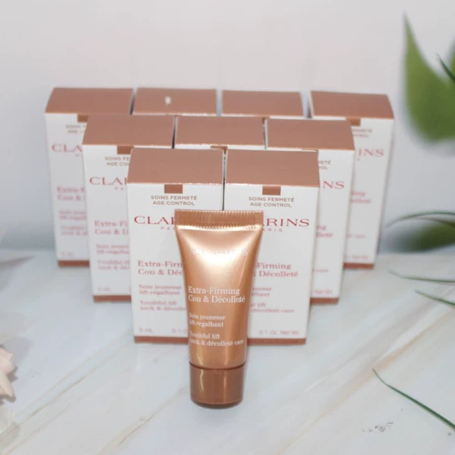 Clarins, эластичный разглаживающий осветляющий крем для шеи с экстрактом подсолнечника, 15 мл, против морщин, пробник