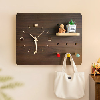 Solid wood meter box covering perforated board decorative painting clock