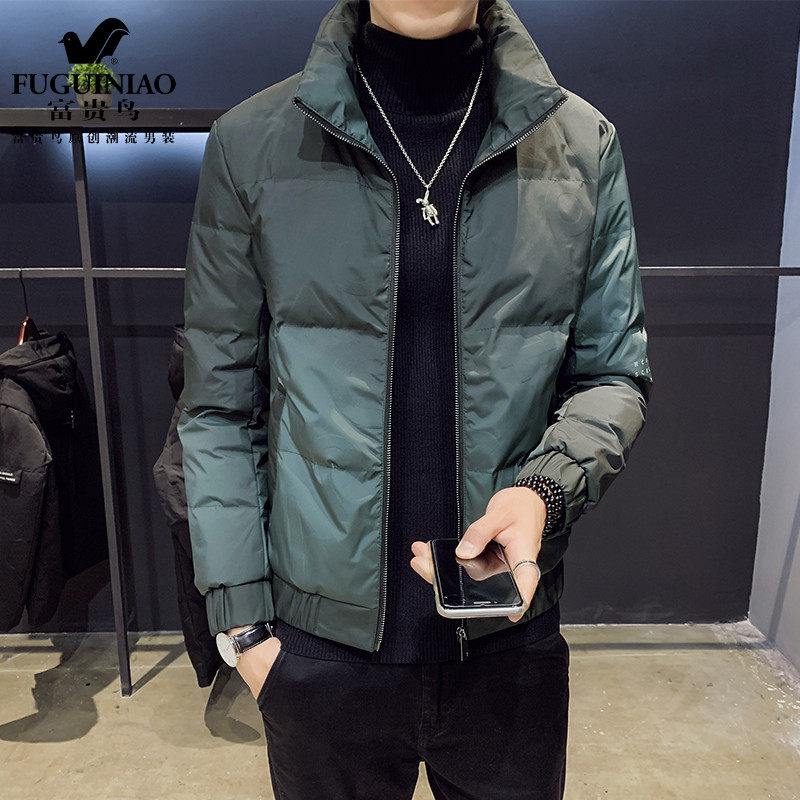 Fugui bird 2021 Winter new exploits outline-shaped down clothes men's short and light thickened jacket casual spring clothing