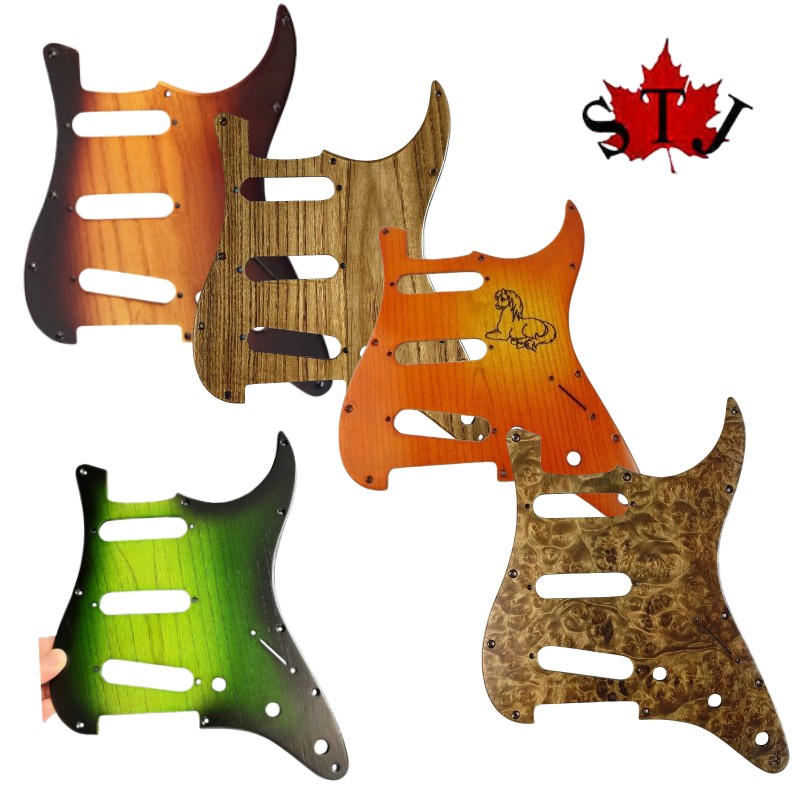 Brisk DIY electric guitar accessories solid solid wood ST protection plate SSS sheet Meffin guitar panel matching screw-Taobao