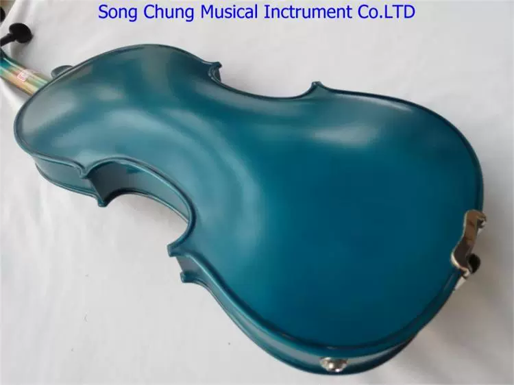 Hãy tưởng tượng nhạc cụ violon điện tử màu xanh, chơi violin 4 dây, phụ kiện bằng gỗ mun - Nhạc cụ phương Tây