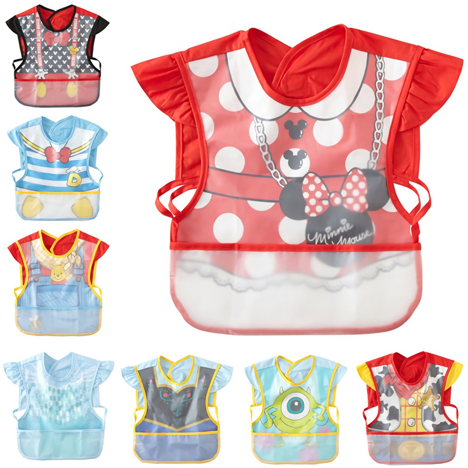 Day Summer Baby Cartoon Costumes without sleeves, breathless waterproof reverse clothes Baby mouth children eat food suit