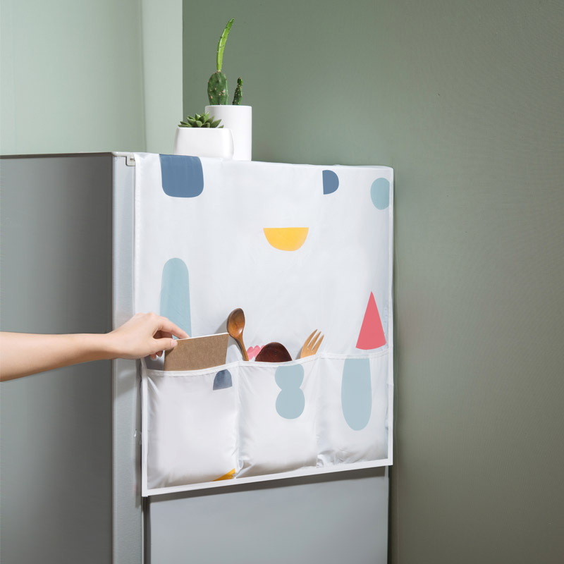 Bedside cabinet cover sheet cover single open door refrigerator cover microwave dust cover household collection bag dust cloth