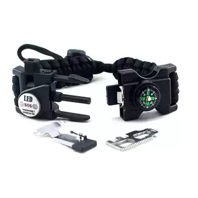 Outdoor survival hand chain knife multi-function life-saving field survival self-defense blade tactical bracelet attack umbrella rope hand chain