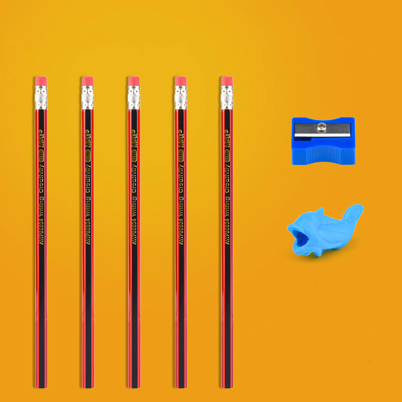 晨光！5支晨光铅笔+卷笔刀+握笔器