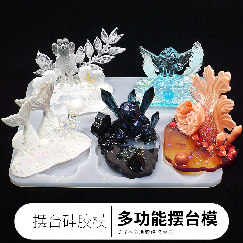 Handmade DIY glue dropping table silicone mold irregular table base mold irregular coaster