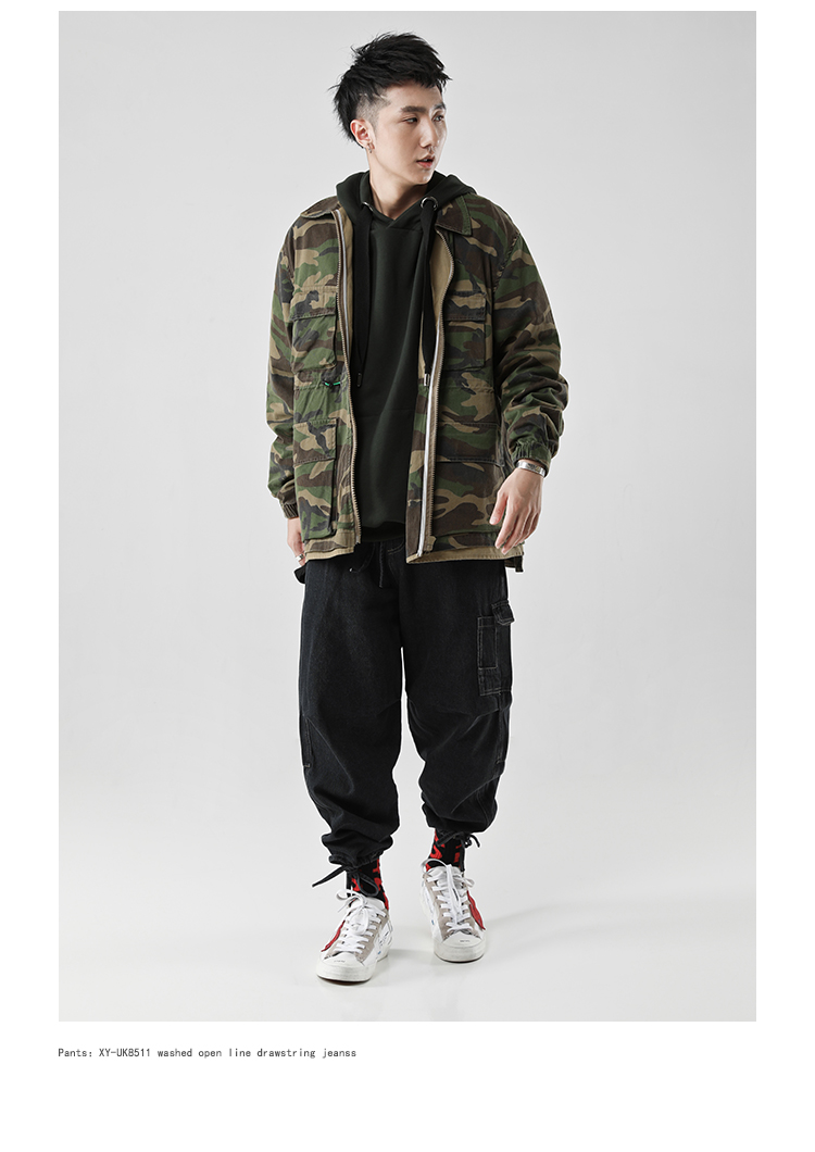 BJHG mùa thu Châu Âu và Châu Mỹ lỏng lẻo retro cũ công cụ thẳng quần jean nam hip hop đóng miệng quần thời trang năm 2021	