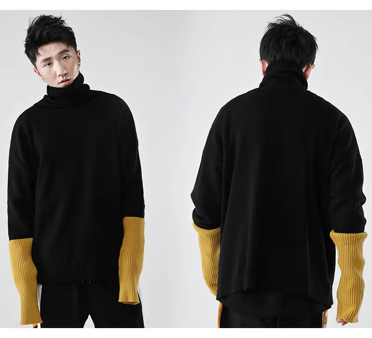 Áo len cổ lọ cao cổ mùa xuân của BJHG áo cardigan nam