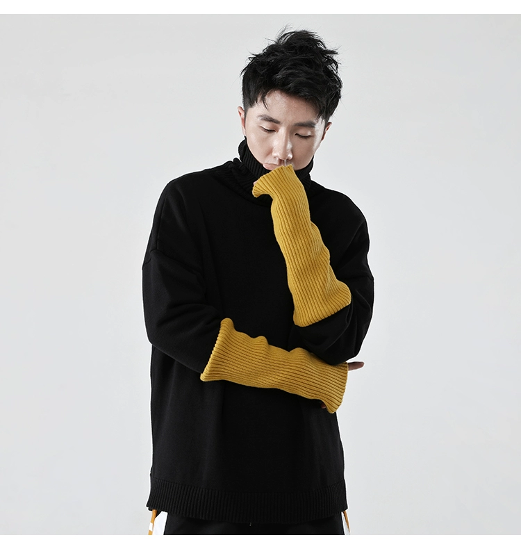 Áo len cổ lọ cao cổ mùa xuân của BJHG áo cardigan nam