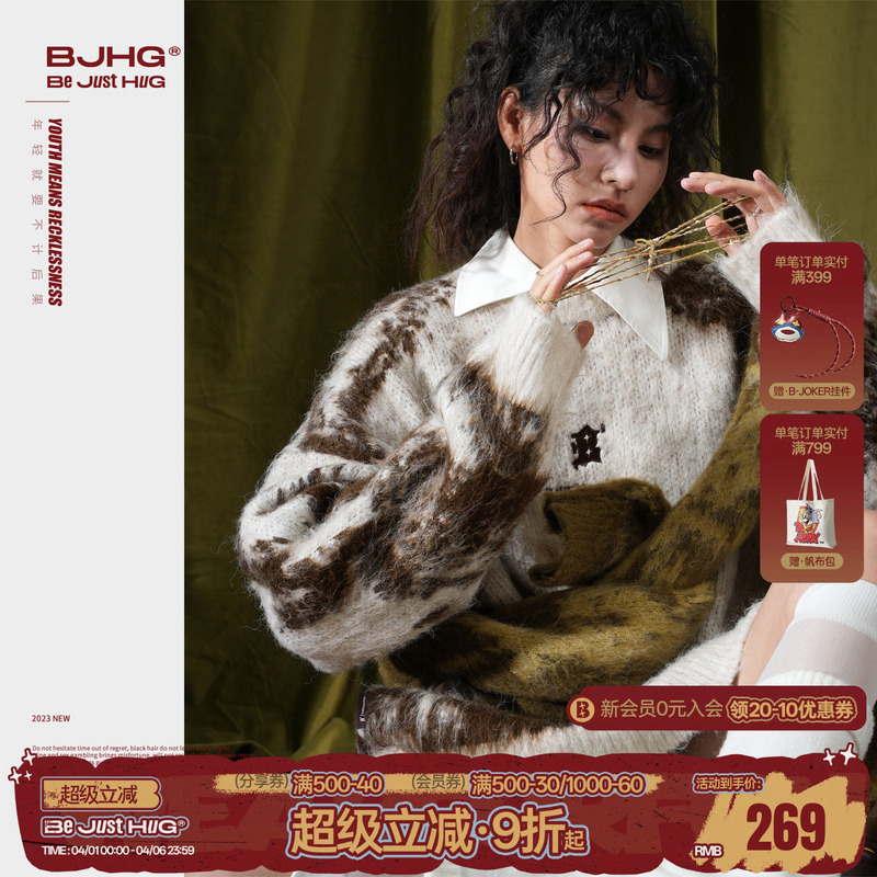 Bjhg Reckless Christmas Style Sweater Men's Winter Hot-Selling Thickened Warm Couple's Knitwear Women's