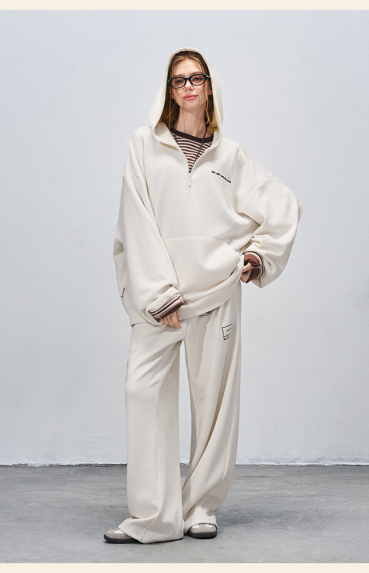 BJHG Corduroy Half-Zip Hoodie