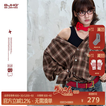 Bjhg Reckless American-Style Plaid Shirt for Men, Autumn and Winter Lazy Style, Splatter Ink Vintage Loose Shirt Jacket for Women