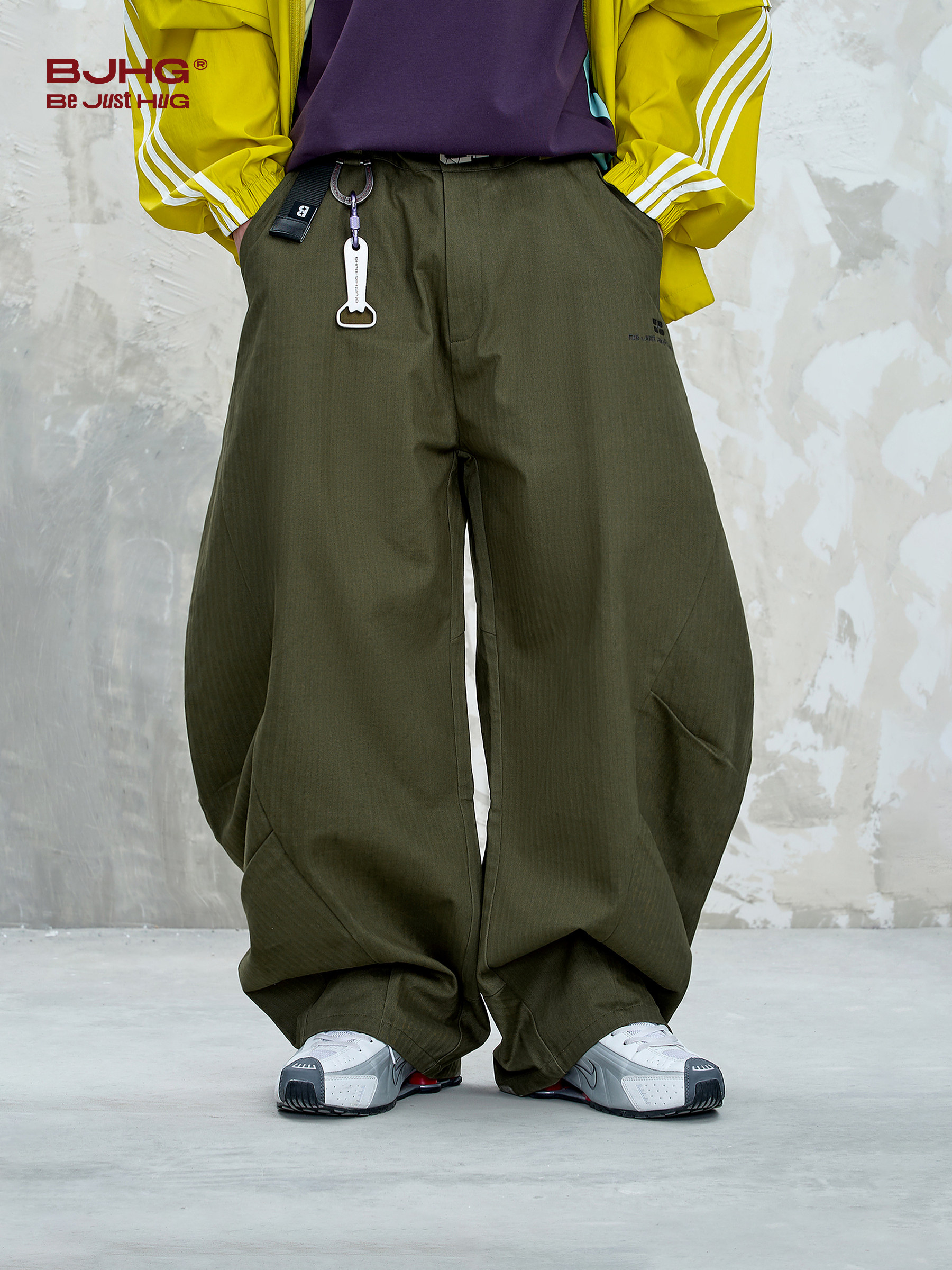 Bjhg Reckless Mountain-Style Casual Scimitar Pants Men's Autumn Trendy Brand Loose Long Pants Retro Functional Cargo Pants