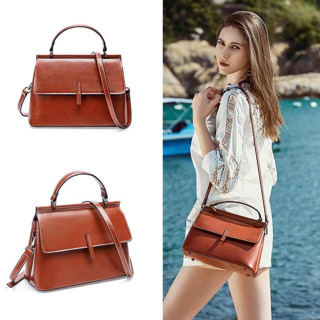 ຄຸນະພາບຂອງແມ່ຍິງ summer bag ໃຫມ່ shoulder crossbody bag fashionable and versatile texture oil wax quality crossbody bag