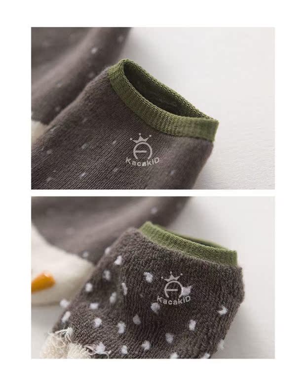 Vớ trẻ em mùa thu và mùa đông dày ấm cho bé 0-1 tuổi 3 giày cotton 6 vớ trẻ em mùa xuân quần tất lót lông