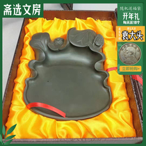 Special brush calligraphy grinding ink inkstone Taiwan end of high-grade Shanxi Yellow River Chengyan mud inkstone master study four treasure golden Chan inkstone