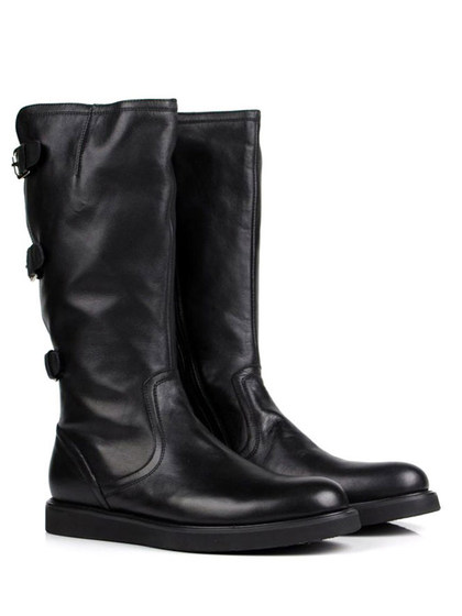 奢华大气高帮男鞋高筒靴真皮搭扣休闲长靴子潮流马靴男皮靴蒙古靴