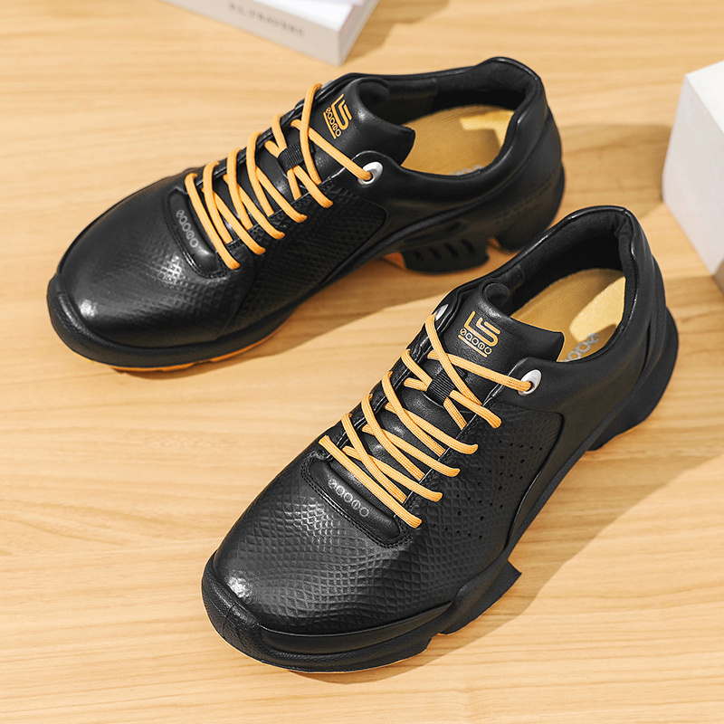 Aijia Exxo Men's Sneakers with Two-Tone Laces, Breathable and Comfortable Running Shoes, Walking Shoes Made of Cowhide, Durable and Breathable, Classic Design