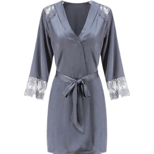 Сексуальная летняя пижама, шелковая лента, банный халат, комплект, домашняя одежда, 2 шт