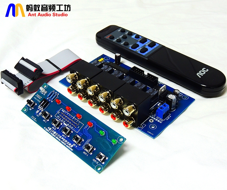 4-in 2-out audio switcher matrix switching 8 combinations 4-way audio source selection infrared remote control