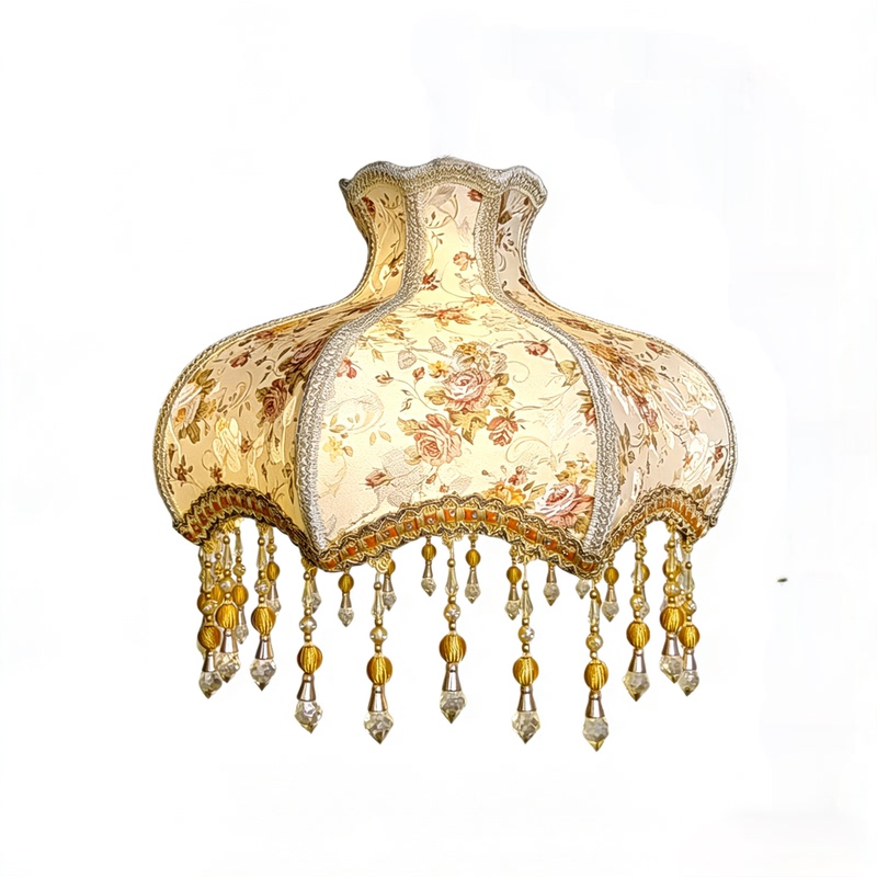 [Only Selling Floor Lamp Shades] Replacement European-Style Palace, American Retro, Pastoral Large Fabric Decorative Floor Lamp Shade