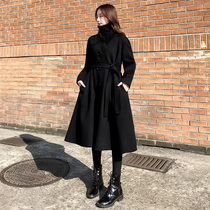 Sandro Fashiong double-sided cashmere black coat long coat women 2021 New Winter Women