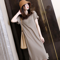  Sandro Svpr dress female 2021 summer new French loose thin temperament round neck straight skirt
