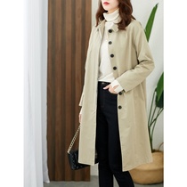  ROUJE POWER British wind coat 2021 spring and autumn new Korean version shows temperament casual thickened windbreaker jacket