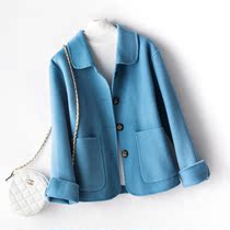 Sandro Fashiong double-sided cashmere coat women short woolen coat 2021 New Women autumn and winter