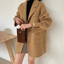 Sandro Fashiong double-sided cashmere coat 2021 New Short woolen coat female winter little man