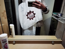 (Sold out) Lingao Qiming around the custom bath towel Xinjiang cotton cotton embroidered Star Boxing emblem Iron Fist burst chrysanthemum pattern