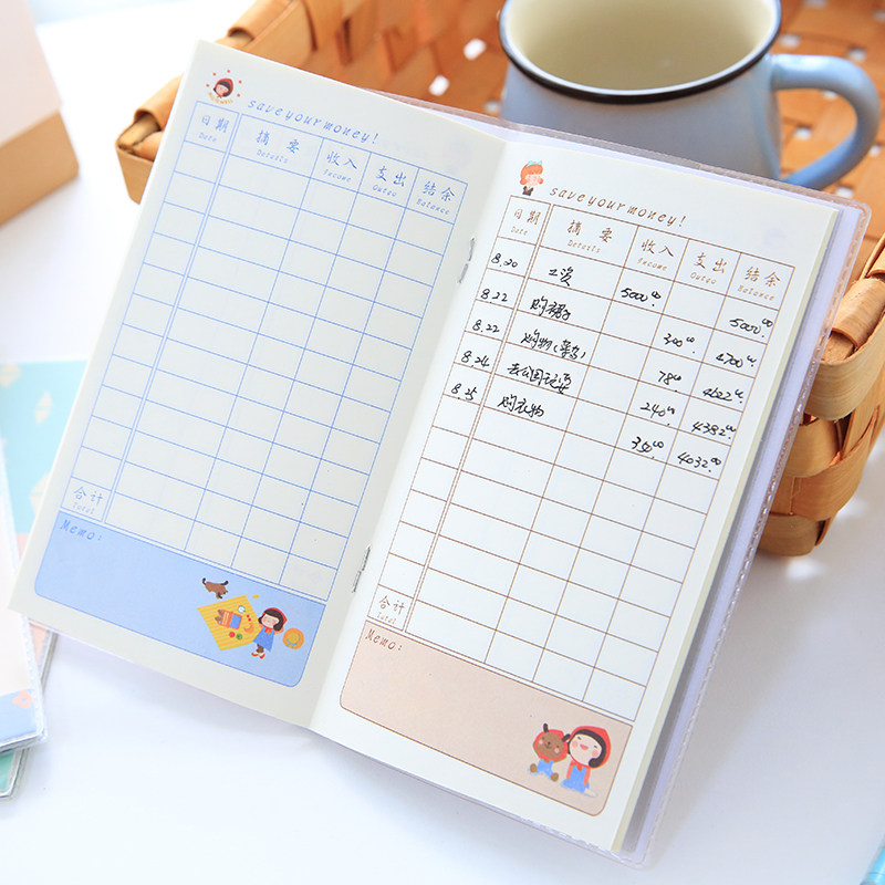 Korea Lovely Cash Day Mark Ben Flowing Water Household Wealth Management Bookkeeping stock Out of stock Out of stock Out of stock Out of stock