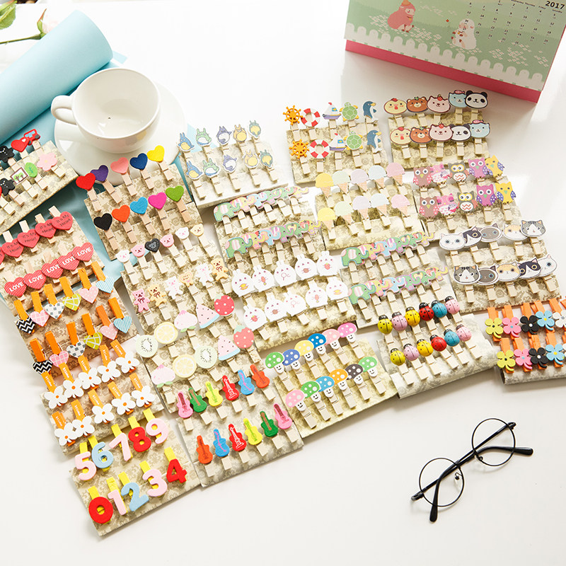 Creative Phase Paper Decoration Diy Postcard Wedding Photographic Sheet Wall Color Cartoon Hemp Rope Wood Wood Small Clip